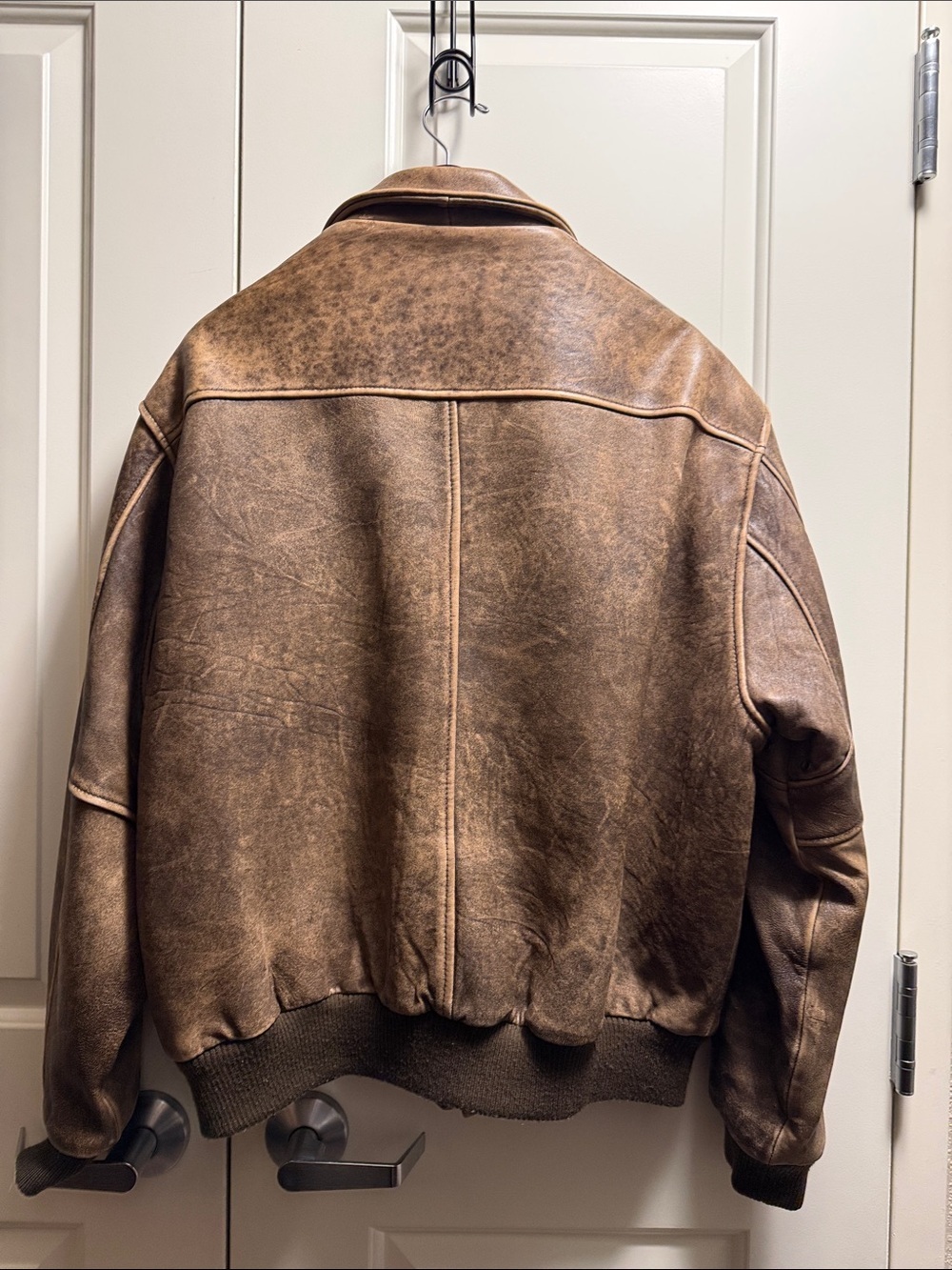 Wear Me Out Vintage Leather Aviator Bomber Jacket 46 - Picture 7 of 7